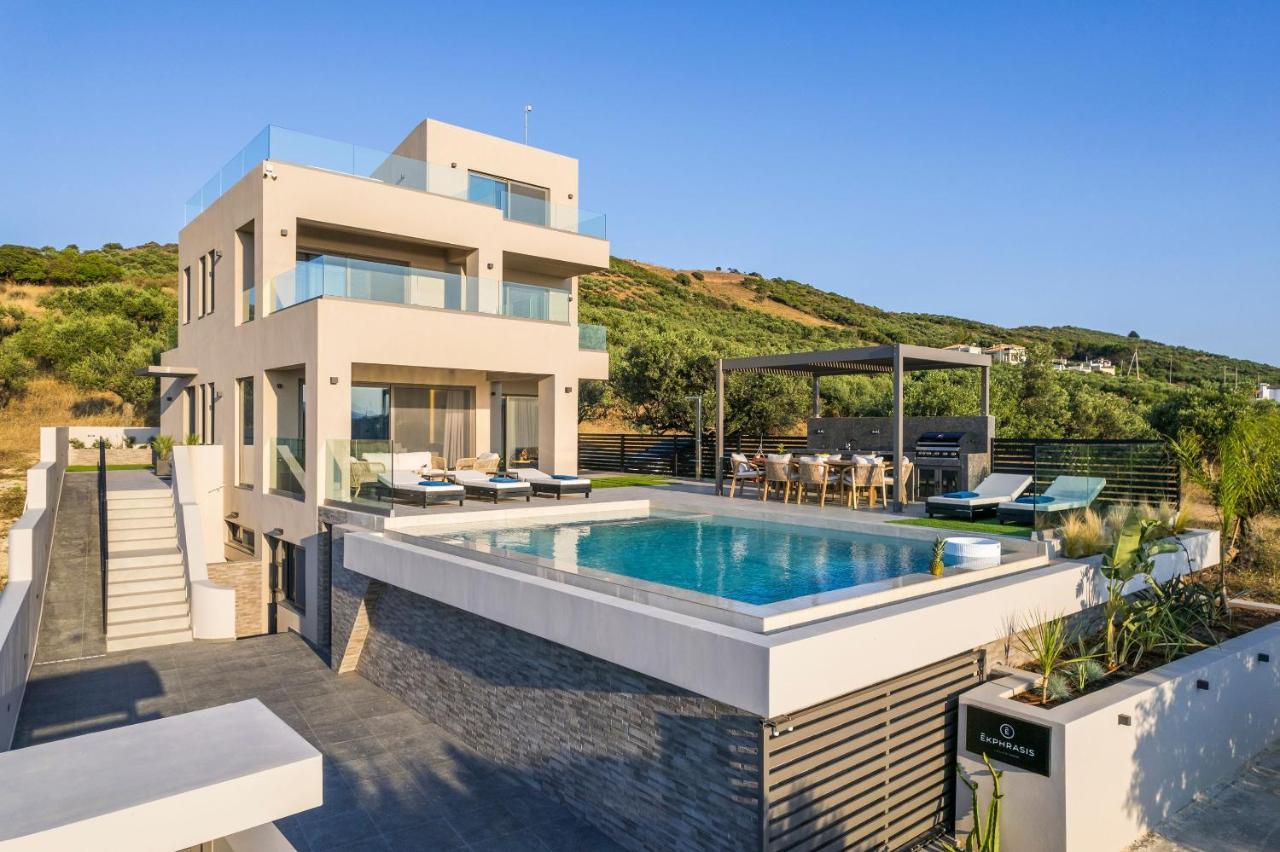 Villa Ekphrasis With Sea View And Jacuzzi Ravdhoúkha Екстериор снимка